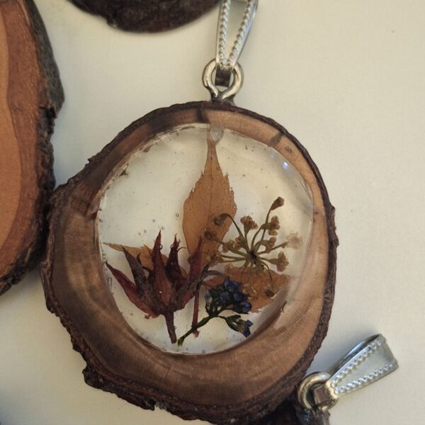 Autumn — Dark Wood Slice Necklace