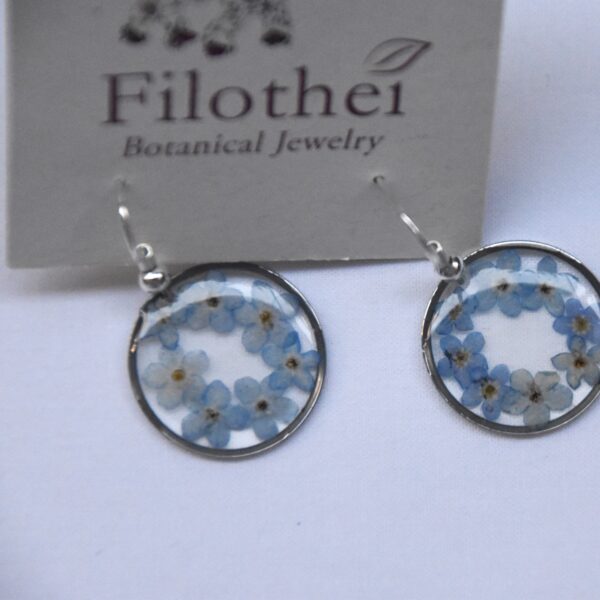 Forget me not- Steel Flower Earrings
