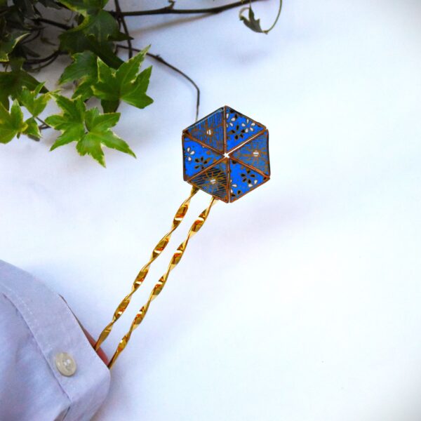 Origami Hexagon — U-pin Gold (Blue-Gold)