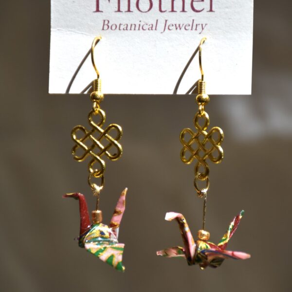 Origami Crane â Earrings with Knot