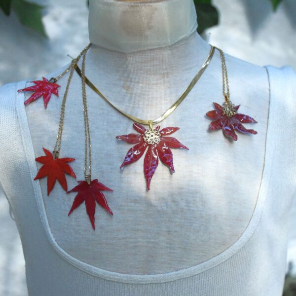Japanese Maple — Necklace (Red)