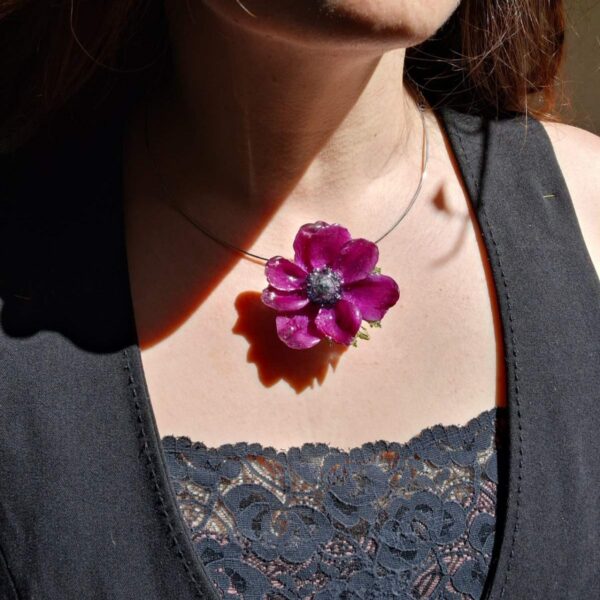 Fuchsia Anemone — Petal Choker Necklace