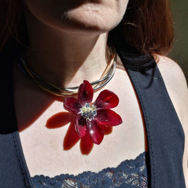 Red Tulip — Braided Cord Necklace